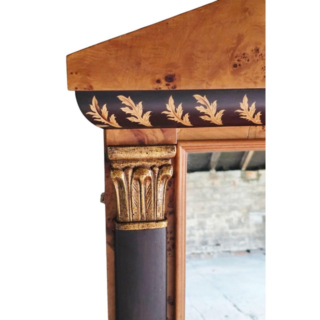 1990s Vintage Clasical Gilt Yew and Ebonised Overmantle Mirror, 1990s For Sale - Image 5 of 10