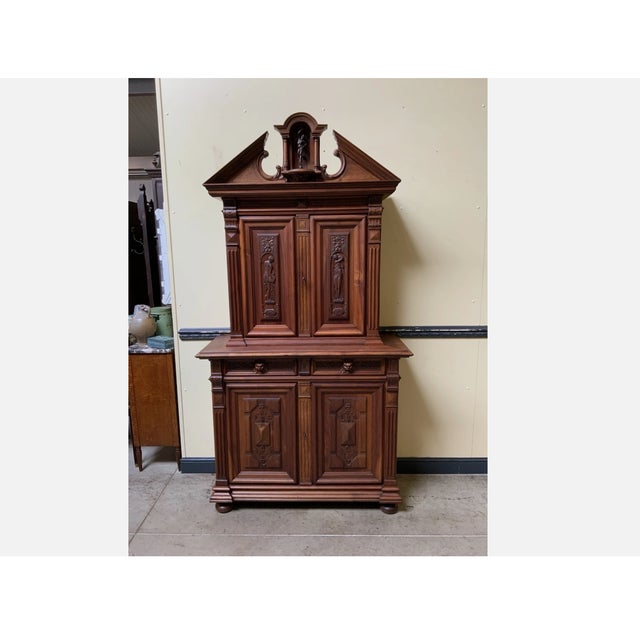Antique Neo-Renaissance Walnut and Bronze Cabinet, 1880s For Sale - Image 12 of 12