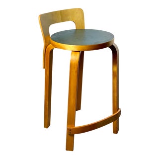 Mid Century Modern Alvar Aalto K65 Counter High Stool for Artek For Sale