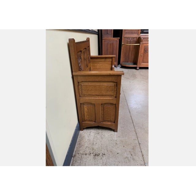 Antique Breton Bench and Shoe Cabinet, 1950 For Sale - Image 3 of 9