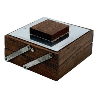 Mid-Century Mirrored Wood Cigarette Box, France, 1960 For Sale