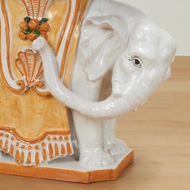 Vintage Italian Terra Cotta Elephant Tray Table or Stand For Sale - Image 9 of 13