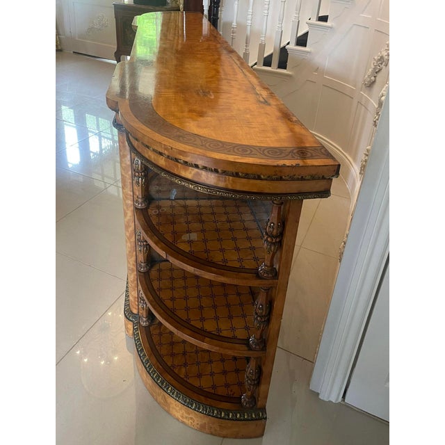 Large Antique Satinwood Inlaid and Ormolu Mounted Sideboard, 1850 For Sale - Image 4 of 12