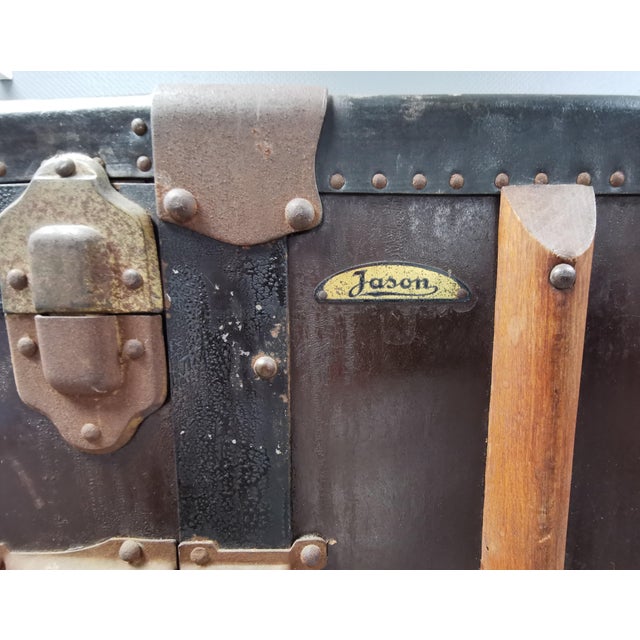 Antique Officer Travelling Trunk For Sale - Image 6 of 15