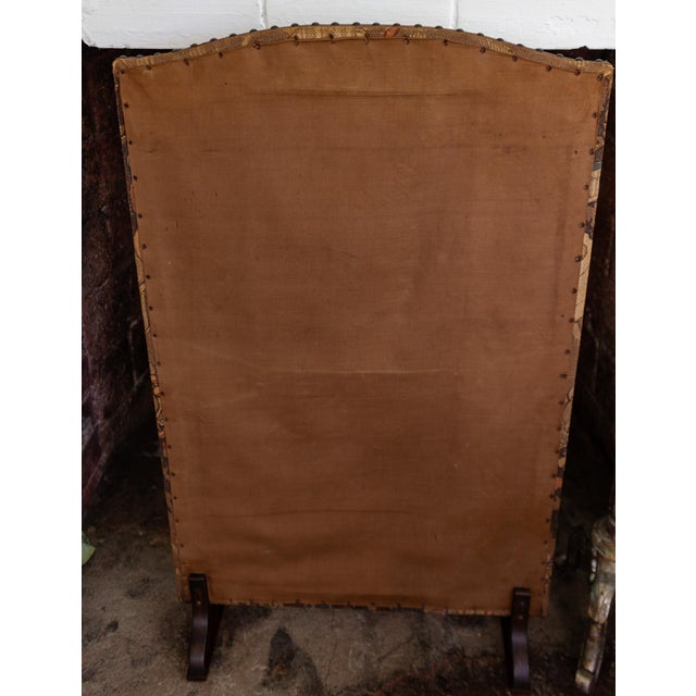Upholstered English Arts and Crafts Firescreen With Medieval Harvest Scene For Sale - Image 12 of 14