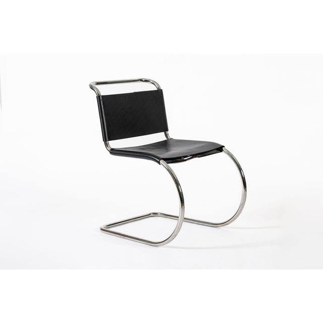 Black Bauhaus Mid Century Mr 10 Black Side Chairs by Mies Van Der Rohe for Knoll For Sale - Image 8 of 14