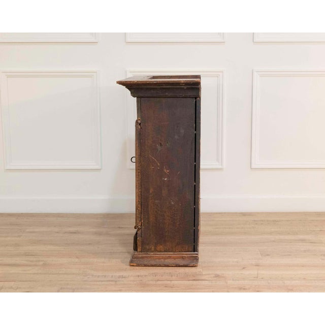 Original 19th-Century Painted Wall Cabinet with Two Doors and One Drawer For Sale - Image 10 of 12