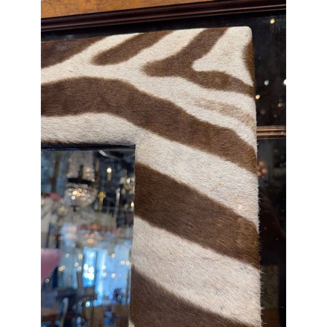 Late 20th Century Zebra Hide Mirror For Sale - Image 5 of 6