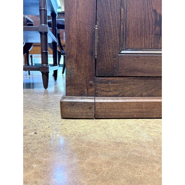 19th Century Primitive Oak Sideboard Cabinet With Drawers & Paneled Storage Doors For Sale - Image 12 of 12