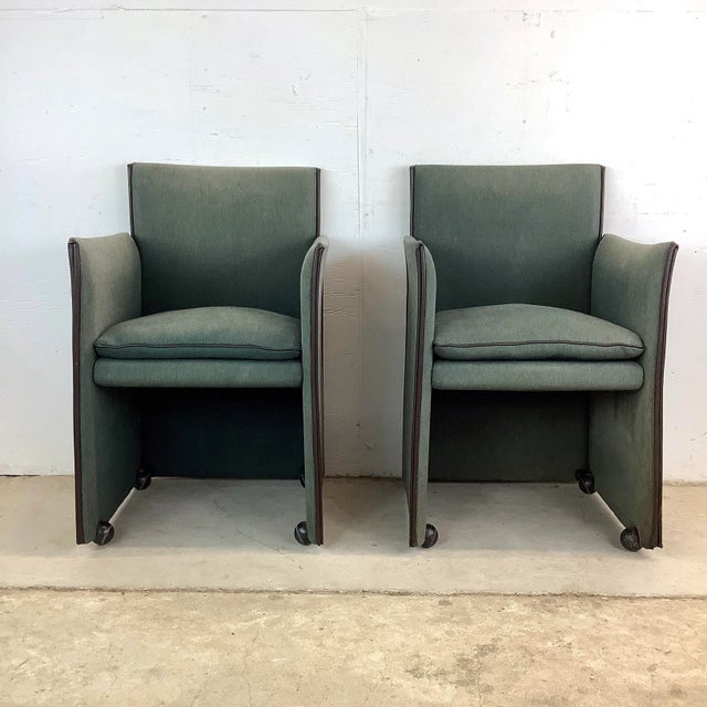 Modern Pair Cassina Armchairs Attr. Mario Bellini For Sale - Image 3 of 12