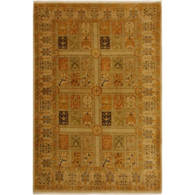 1980s Semi Vintage Istanbul Tan/Gold Turkish Hand-Knotted Rug -4'2 X 6'0 For Sale