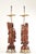Vintage Pair Of Carved Hard Wood Chinese Figural Table Lamps With Brass Hardware For Sale - Image 11 of 12