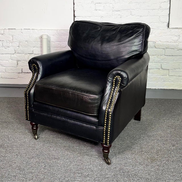 Pottery Barn Pottery Barn Brooklyn Leather Armchair For Sale - Image 4 of 8