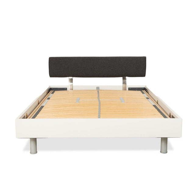 White and Dark Grey Wooden Bed from Ligne Roset For Sale - Image 12 of 16