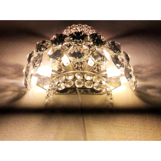 Metal Large Crystal Sconces from Bakalowits & Söhne, 1960s, Set of 2 For Sale - Image 7 of 15