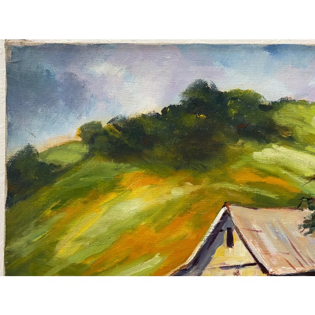 Mid 20th Century Clifford Holmes Rolling Hills Country Landscape W/ Barn and Oak Tree C.1950 For Sale - Image 5 of 10