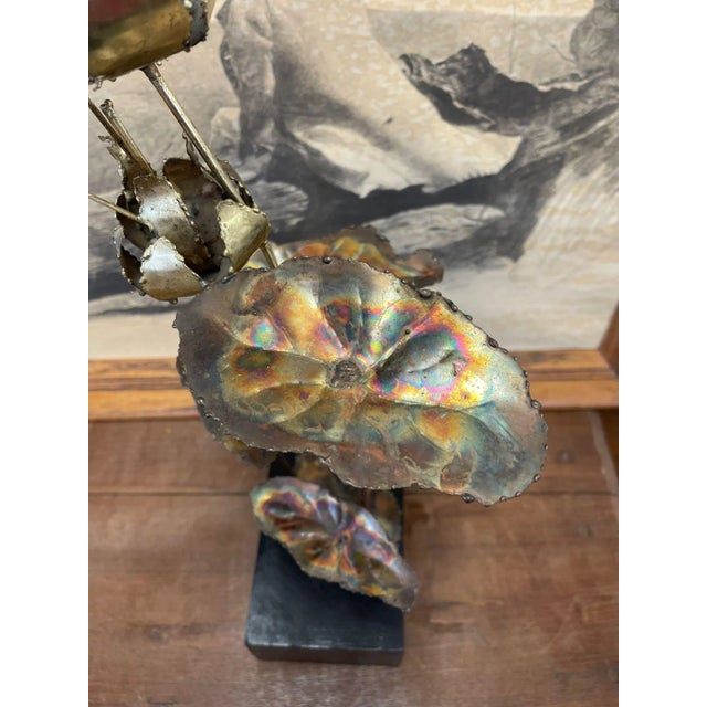 Curtis Jere Vintage 1970s Curtis Jere Style Brutalist Lily Flower Sculpture For Sale - Image 4 of 8