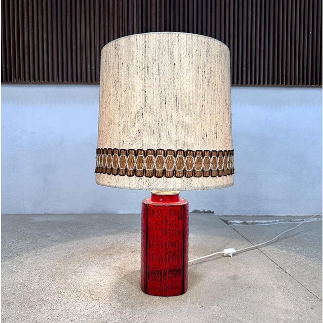 1960s Large Glazed Ceramic Table Lamp, 1960s For Sale - Image 5 of 18