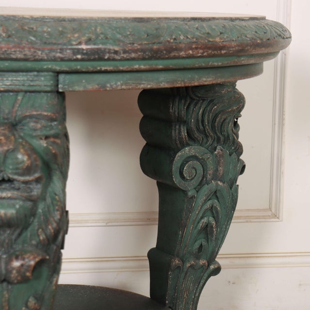 German Carved Oak Lamp Table, 1890s For Sale - Image 5 of 10