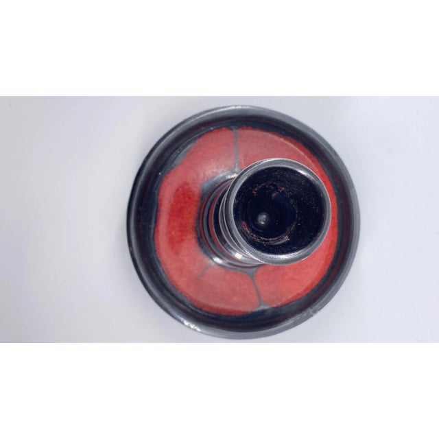 Vintage Black and Red Studio Pottery Candle Holders - Set of 2 For Sale In San Francisco - Image 6 of 10