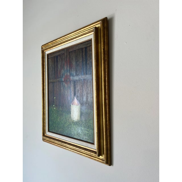 70's Charles Joh Duch " Jug - Barn Door " Oil Painting For Sale - Image 4 of 12