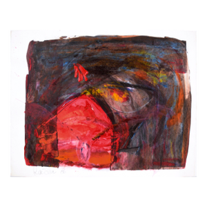 Red Tent Abstract Expressionist - Acrylic on Paper by Ricardo De Silva