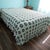 Farmhouse 1970s Handmade Crochet Bedspread Rose Splendor or Rose Pineapple Granny Square With Fringe White Green Pink For Sale - Image 3 of 12