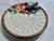 1993 Fitz and Floyd "Winter Fruit" collection Glazed Pottery Canape Plate with Chickadee. Featuring a rimmed, smoothly...
