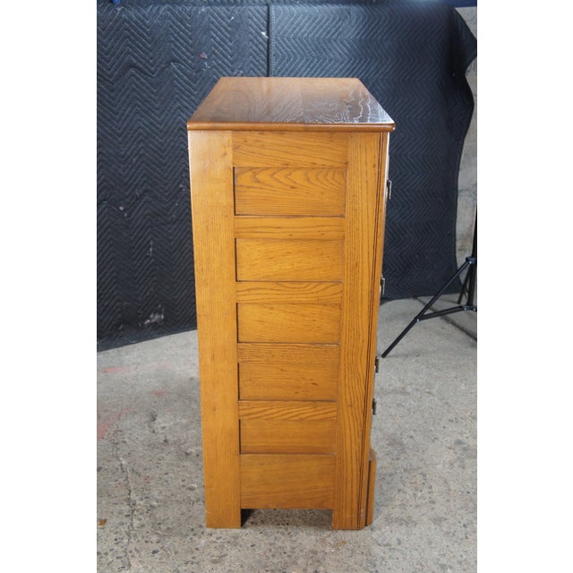 Brown Antique American Oak Farmhouse Kitchen Pantry Ice Box Refrigerator Bar Cabinet For Sale - Image 8 of 14