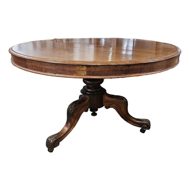 19th Century Victorian Mahogany Round Tri-Leg Pedestal Breakfast Table For Sale