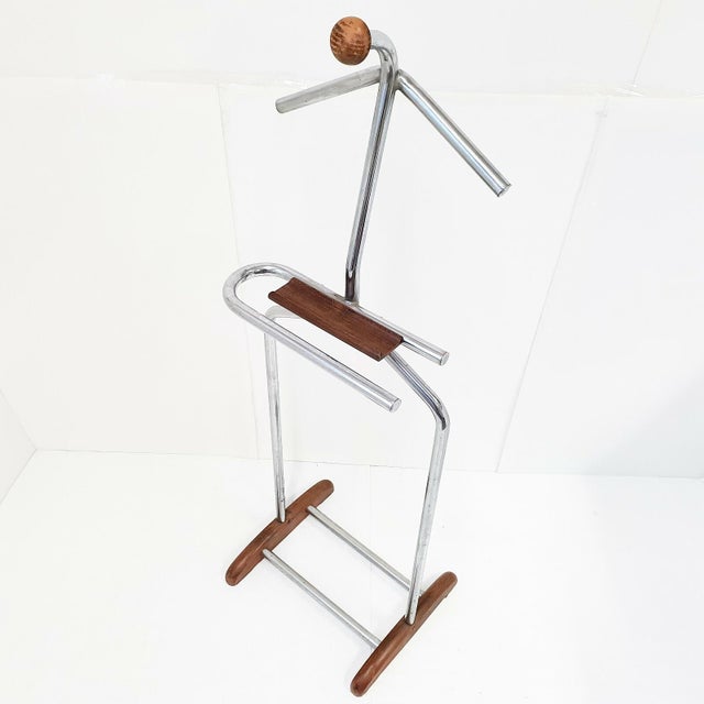 Art Deco Valet Table in Walnut and Chrome Steel, 1920s-1930s For Sale - Image 9 of 9