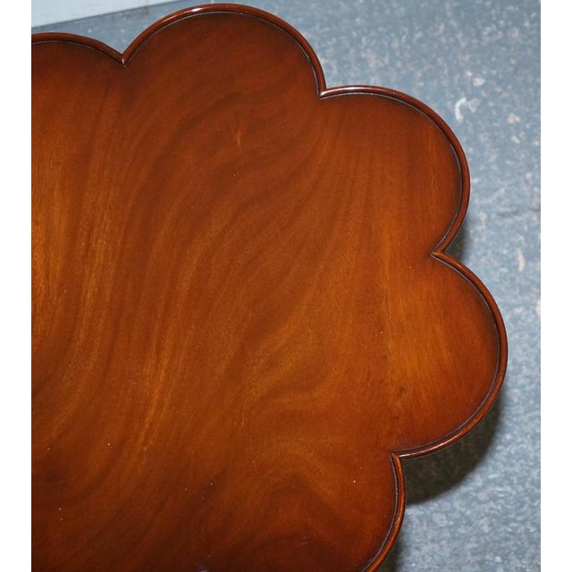 Antique Style Tilt Top Wine Side Table with Piecrust Top For Sale - Image 11 of 16