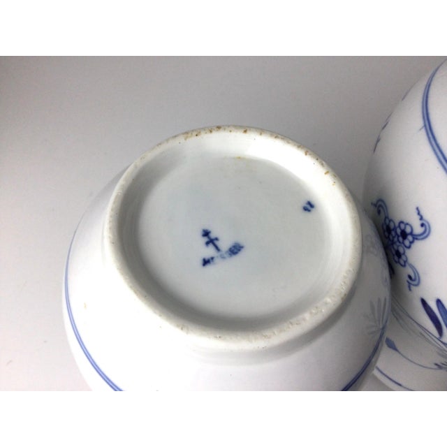 White Meissen Blue Onion Coffee Pots - A Pair For Sale - Image 8 of 11