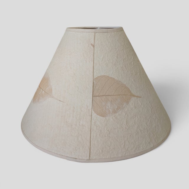 Vintage Organic Modern Leaf Papyrus Lampshades- A Pair For Sale In Charlotte - Image 6 of 12