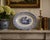 A lovely late 19th century blue and white ironstone transferware platter with classical urn decoration, architectural...