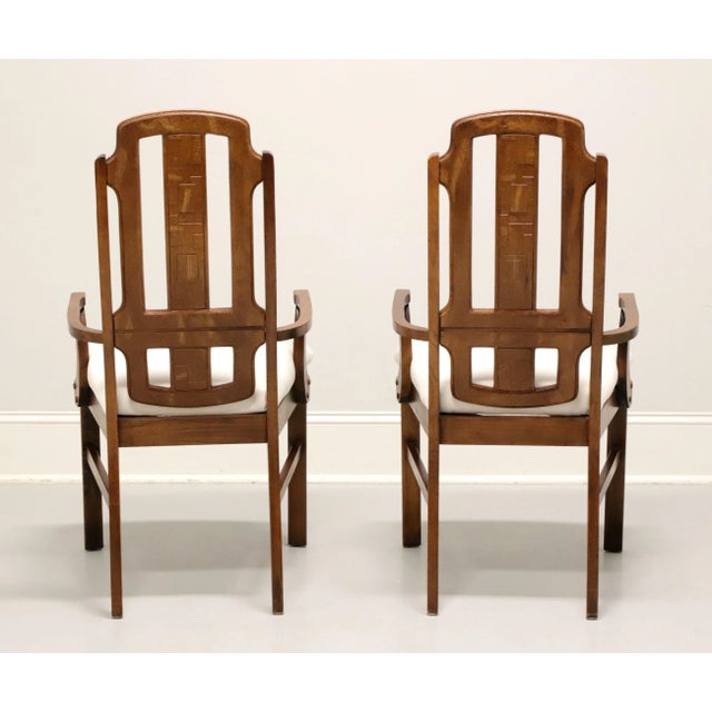 Mid 20th Century Broyhill Premier Mid 20th Century Oak Brutalist Style Dining Armchairs - Pair For Sale - Image 5 of 11