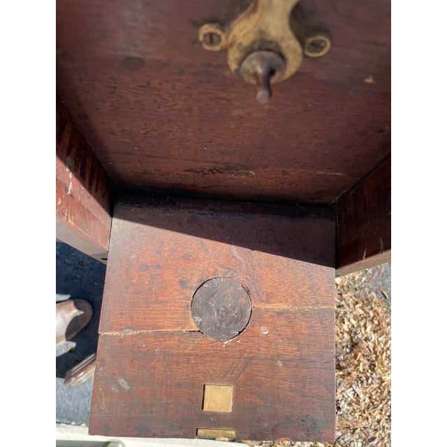 Wood Antique Solid Mahogany Tilt Top Table Large 36" For Sale - Image 7 of 10