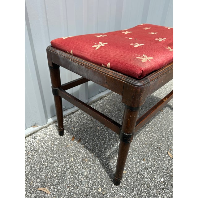 Early 20th Century Antique Early 20th Century Wood Vanity or Piano Bench For Sale - Image 5 of 11