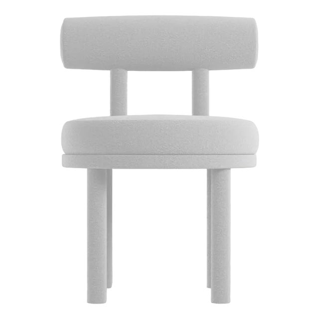 Collector Moca Chair in Boucle White Blue by Studio Rig For Sale