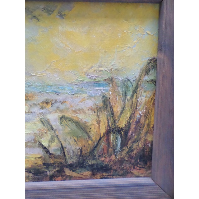 1960s Mid Century Modern Seascape Signed Impressionist Oil Painting on Canvas, Framed For Sale - Image 4 of 13
