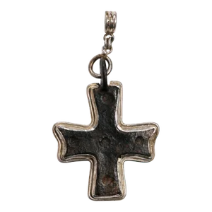 Antique Byzantine Cross set in Silver Pendant