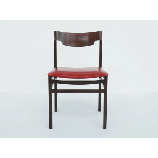 Wood Mahogany Bentwood Chairs Attributed to Gianfranco Frattini for Dassi, Set of 6 For Sale - Image 7 of 12