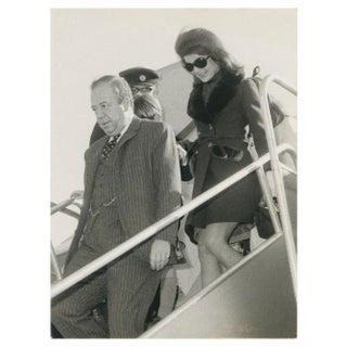 Jackie Kennedy Leaving the Plane, 1970s, Photograph For Sale