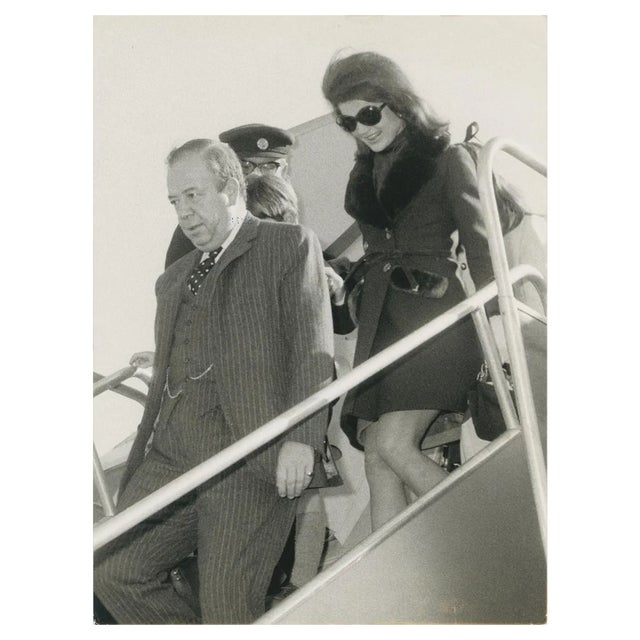 Jackie Kennedy Leaving the Plane, 1970s, Photograph For Sale