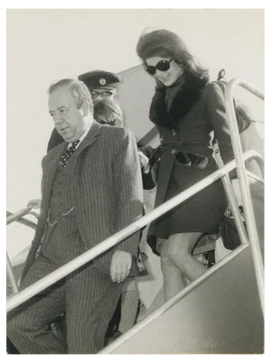 Jackie Kennedy Leaving the Plane, 1970s, Photograph