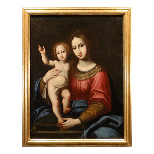 Workshop of Alessandro Allori, Madonna and Child, 1600, Oil on Canvas, Framed For Sale