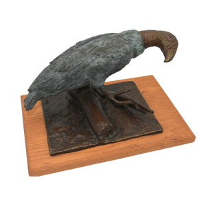 1970s Vintage Collectible Solid Verdigris Bronze Figure Statue Bird Vulture Home Decor Wildlife