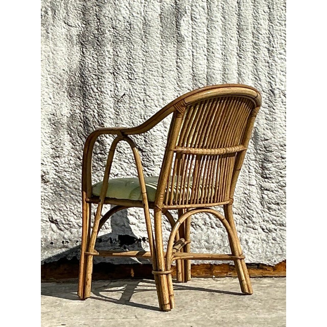 Vintage Coastal Bent Rattan Lounge Chair For Sale In West Palm - Image 6 of 9