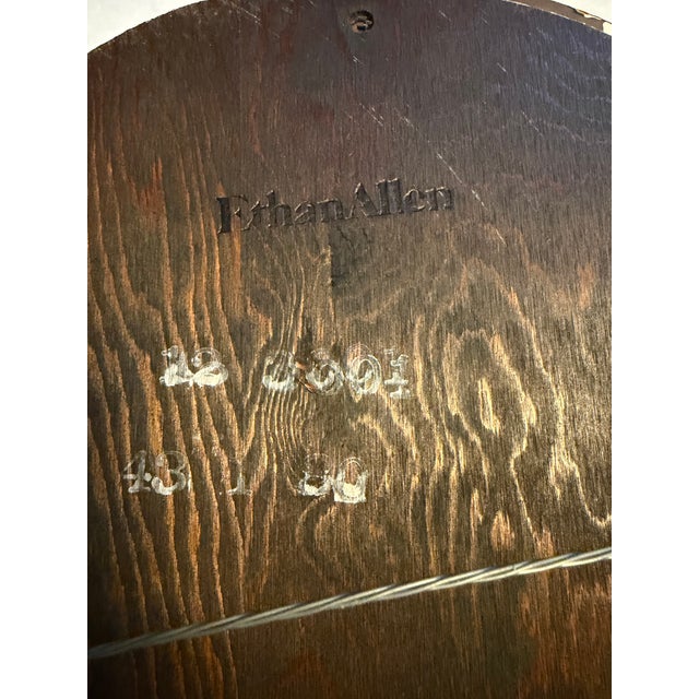 Vintage Ethan Allen Old Tavern Antiqued Pine Hall Mirror With Coat & Hat Hooks For Sale - Image 11 of 12