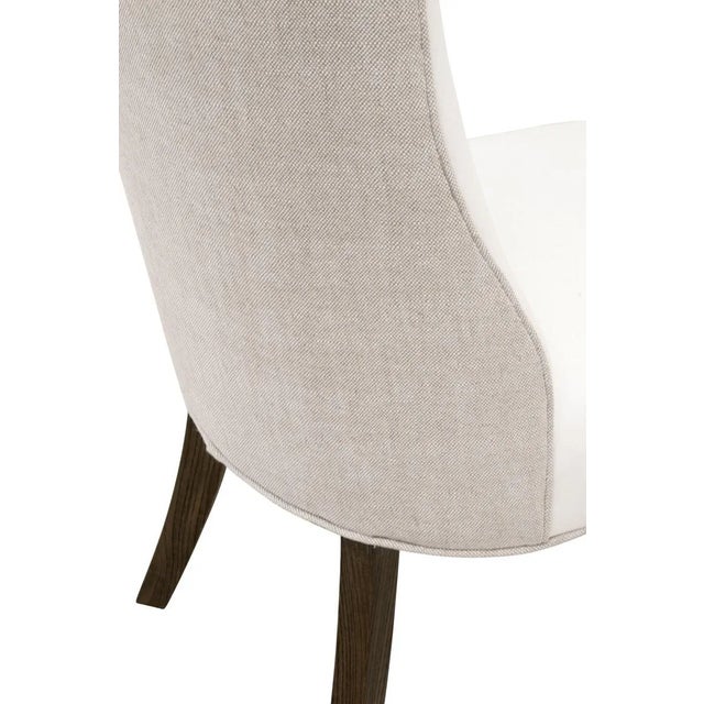 Linen Contemporary Duet Dining Chair, Burnt Brown Ash - a Pair For Sale - Image 8 of 9